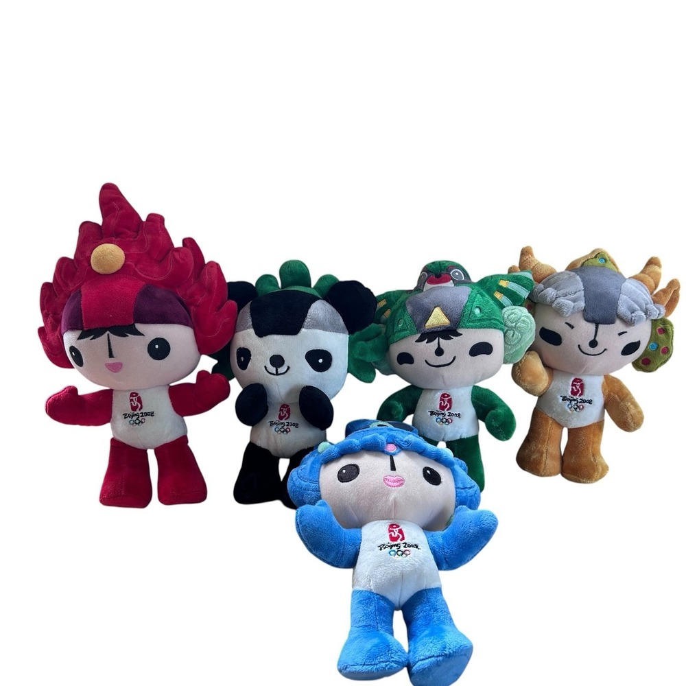 2008 Beijing Summer Olympics 9" Plush Mascot Complete Set of 5
